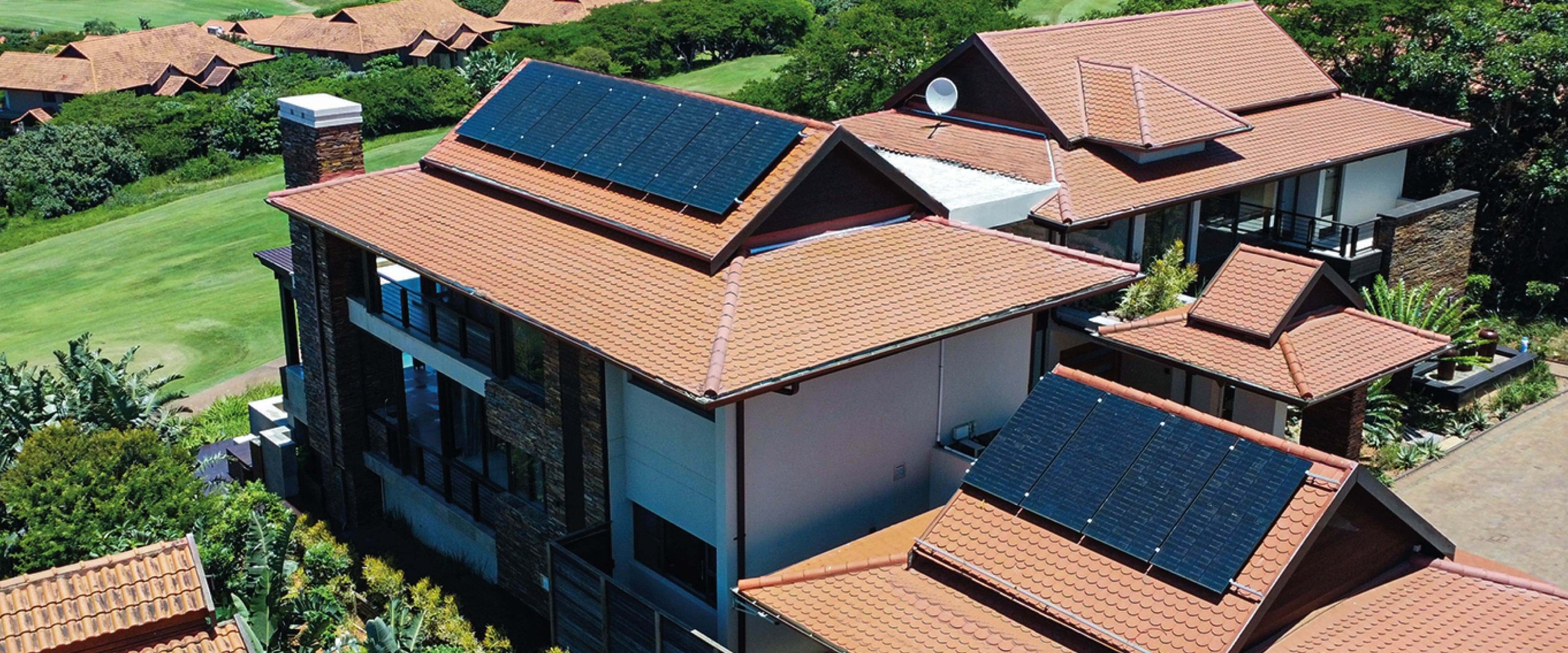 Solar Panels installed on a gated community building in Durban South Africa by professional, local, proudly South African Solar Panels.